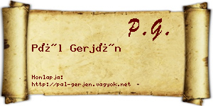 Pál Gerjén névjegykártya